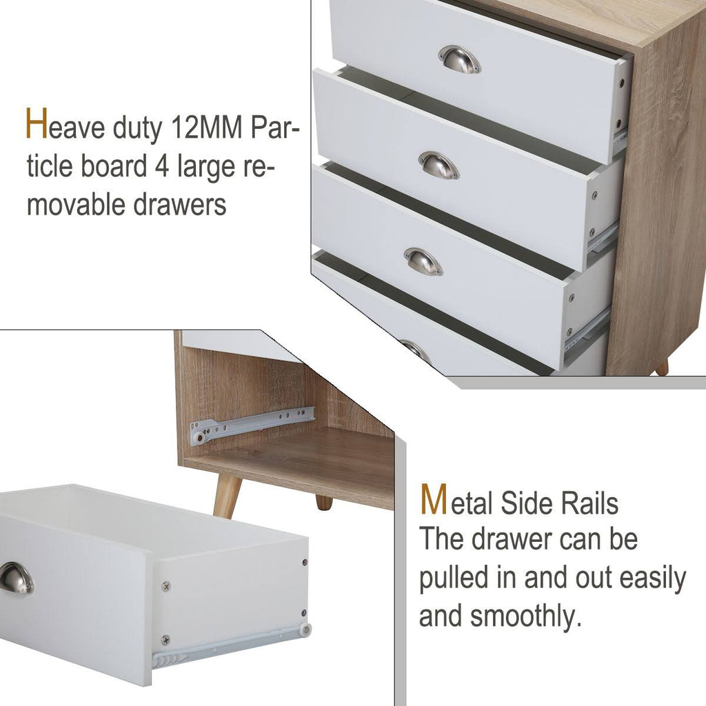 Brown 4 Drawer Nightstand Cabinet H31731
