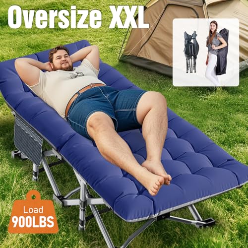 Folding Camping Cot with Pad and Carry Bag J1071