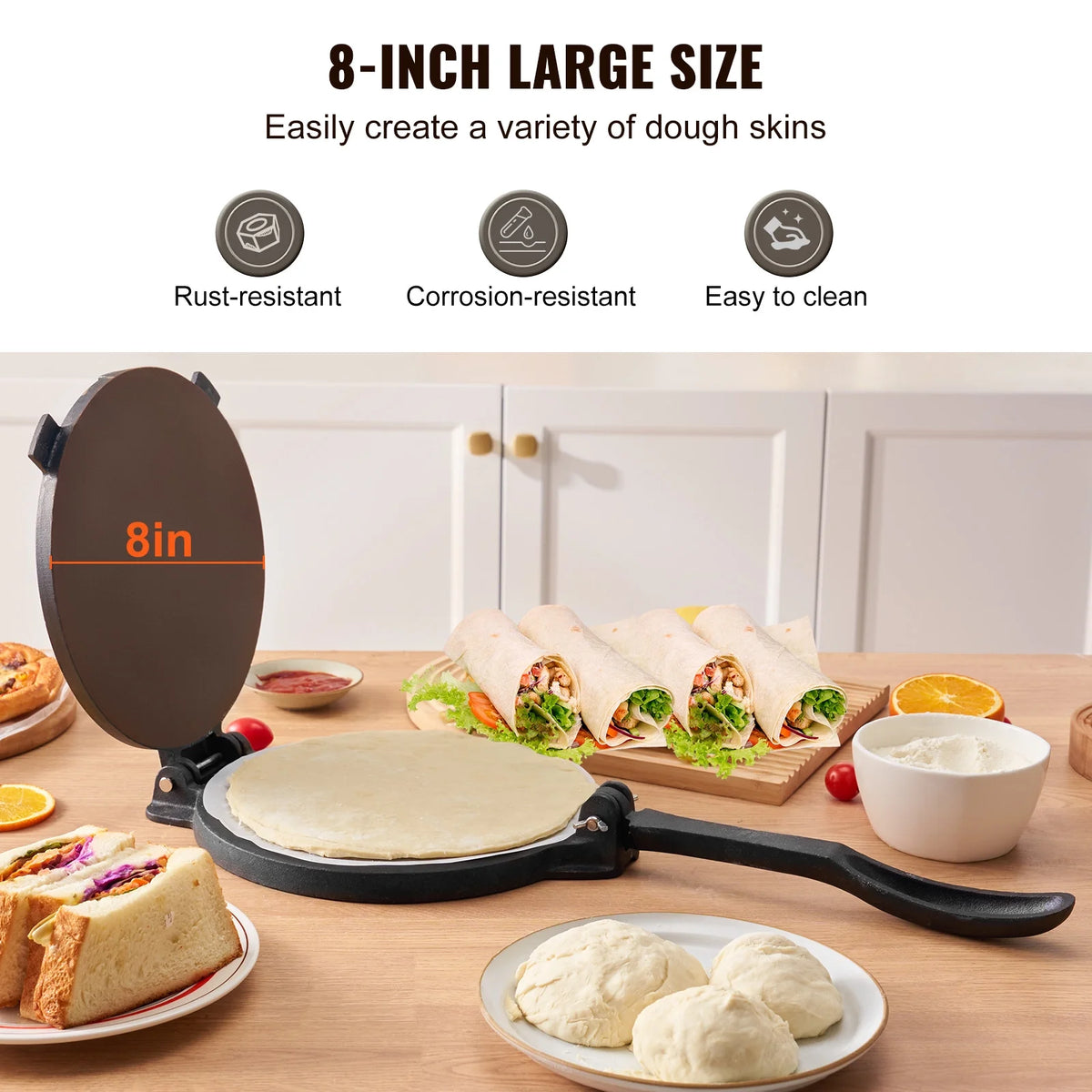 8 Inch Cast Iron Tortilla Press J65158