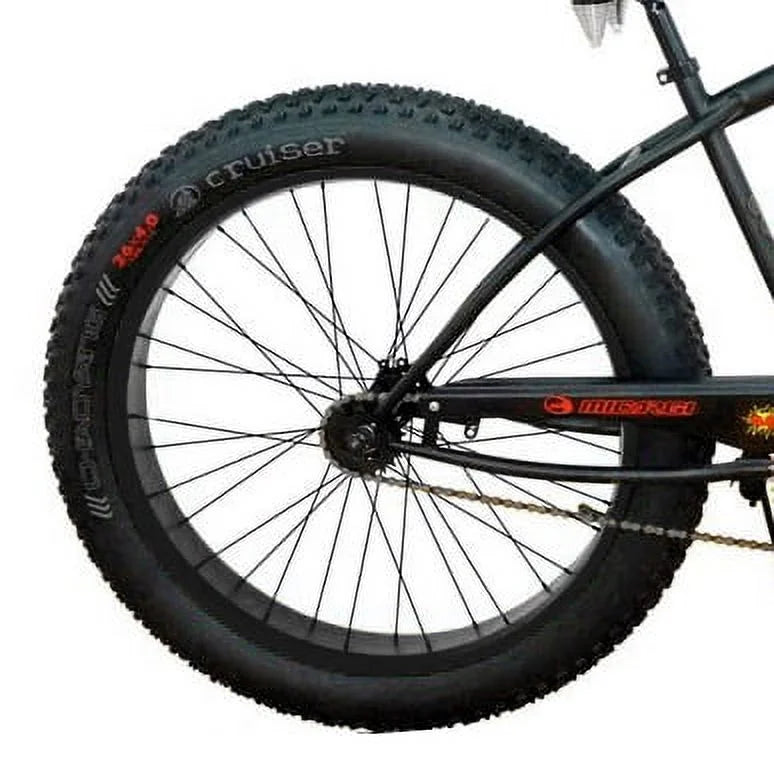 26 Beach Cruiser Coaster Brake Single Speed Matt Black C128