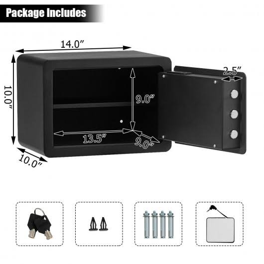 Keypad Security Safe Box 0.5 Cubic Feet G7116