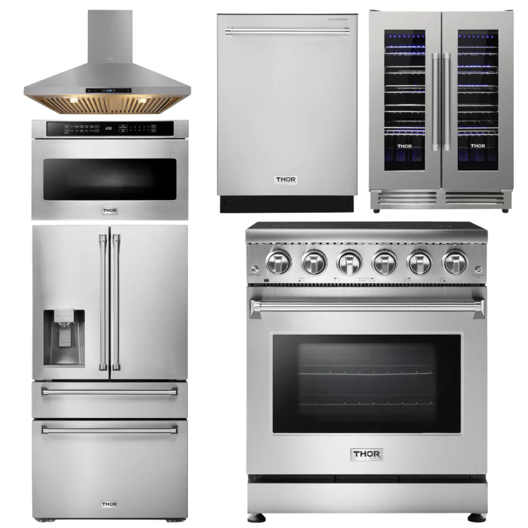 30 Electric Range, Range Hood, Microwave, Refrigerator, Dishwasher, Wine Cooler Z9040
