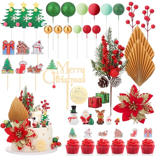 35 Piece Christmas Cake Topper Set W1436