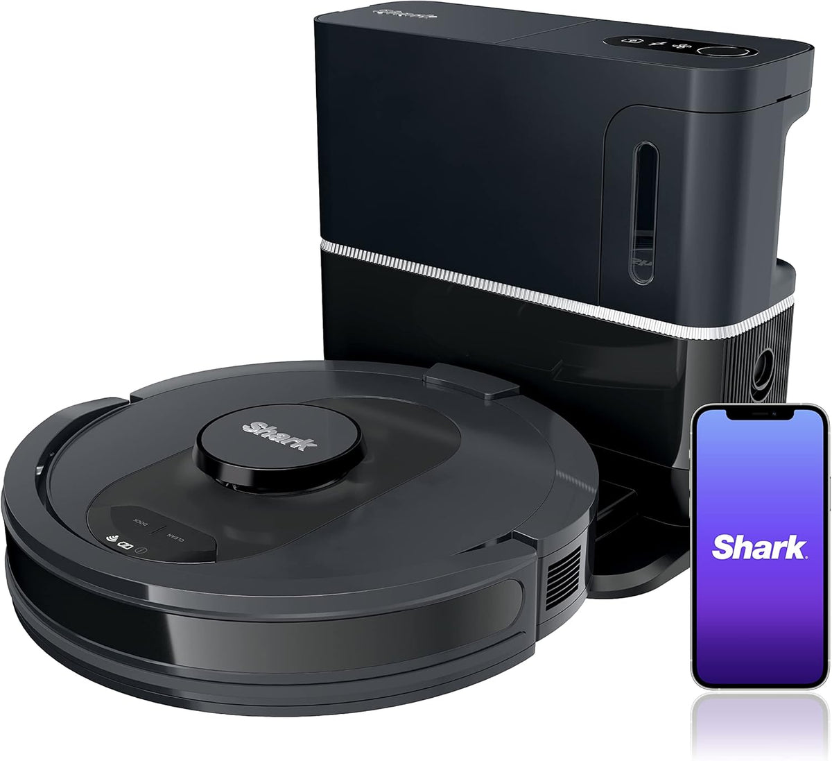 Black Robot Vacuum with XL HEPA Self-Empty Base S898