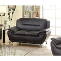 Black Faux Leather Loveseat C992