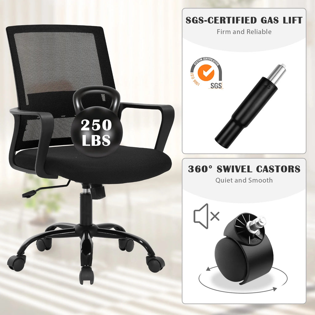Mesh Office Chair with Lumbar Support Armrest R3572