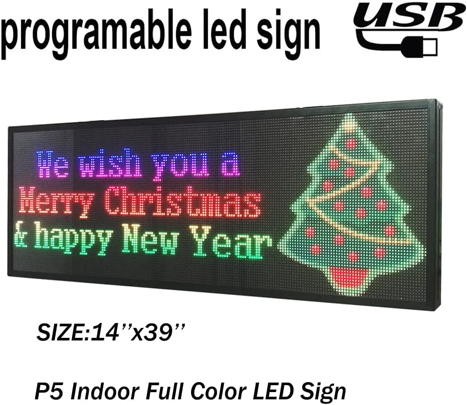 39x14 Indoor Full Color LED Scrolling Display Message Board A690037