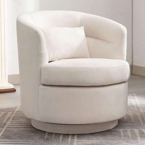 Grey Swivel Barrel Chair with Pillow Z219