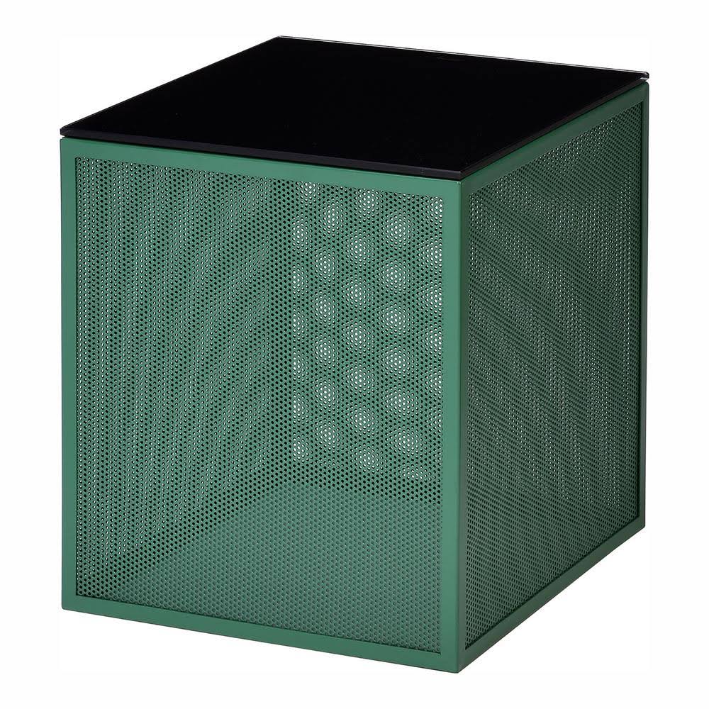 Green Square Glass Top Side Table U669
