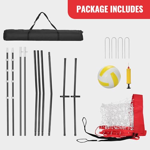 Portable Volleyball Training Net with Adjustable Heights E10381