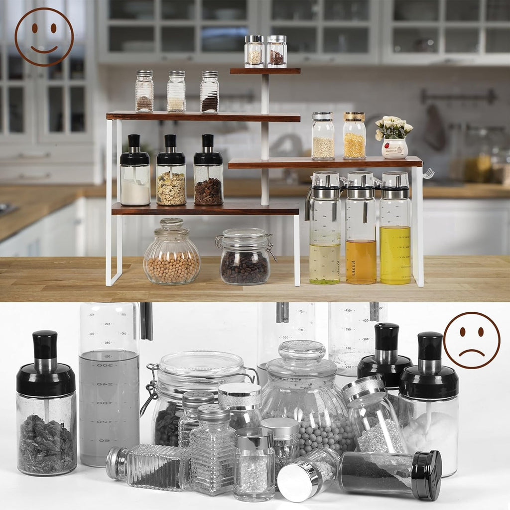 4-Tier Countertop Shelf with Hooks T7033