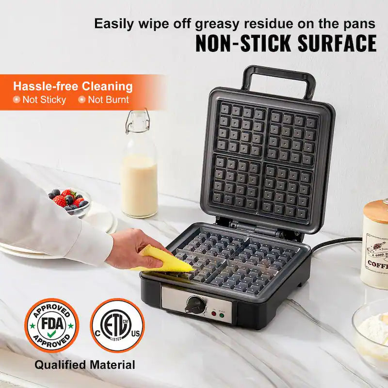 1200-Watts Non-Stick Stainless Steel Waffle Maker X6691