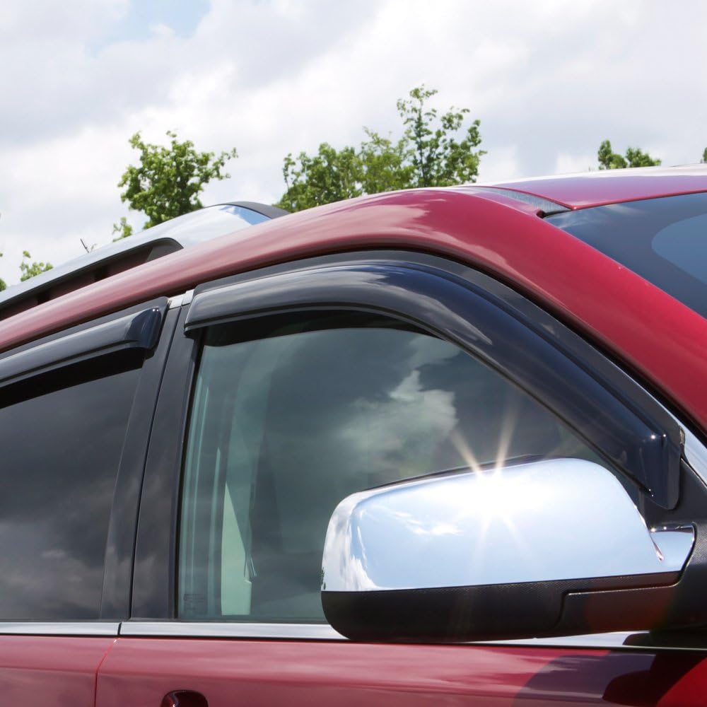 Dark Smoke 4-Piece Side Window Deflector for Ford F-150 Crew Cab D750151