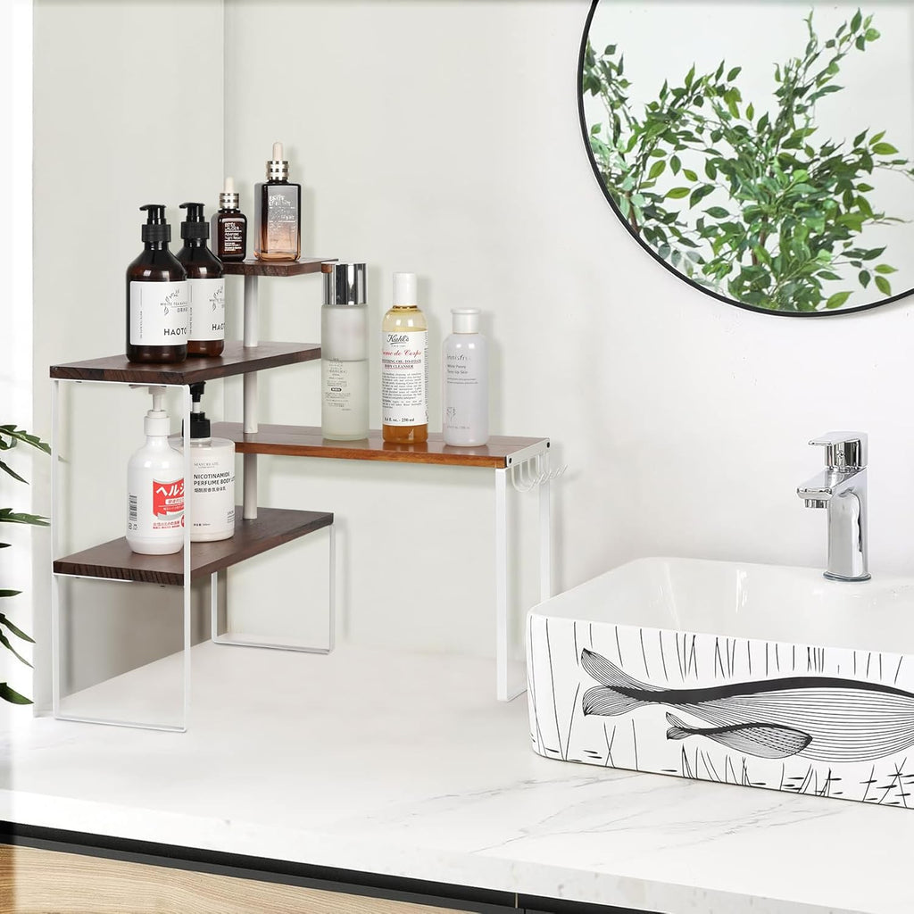 4-Tier Countertop Shelf with Hooks T7033