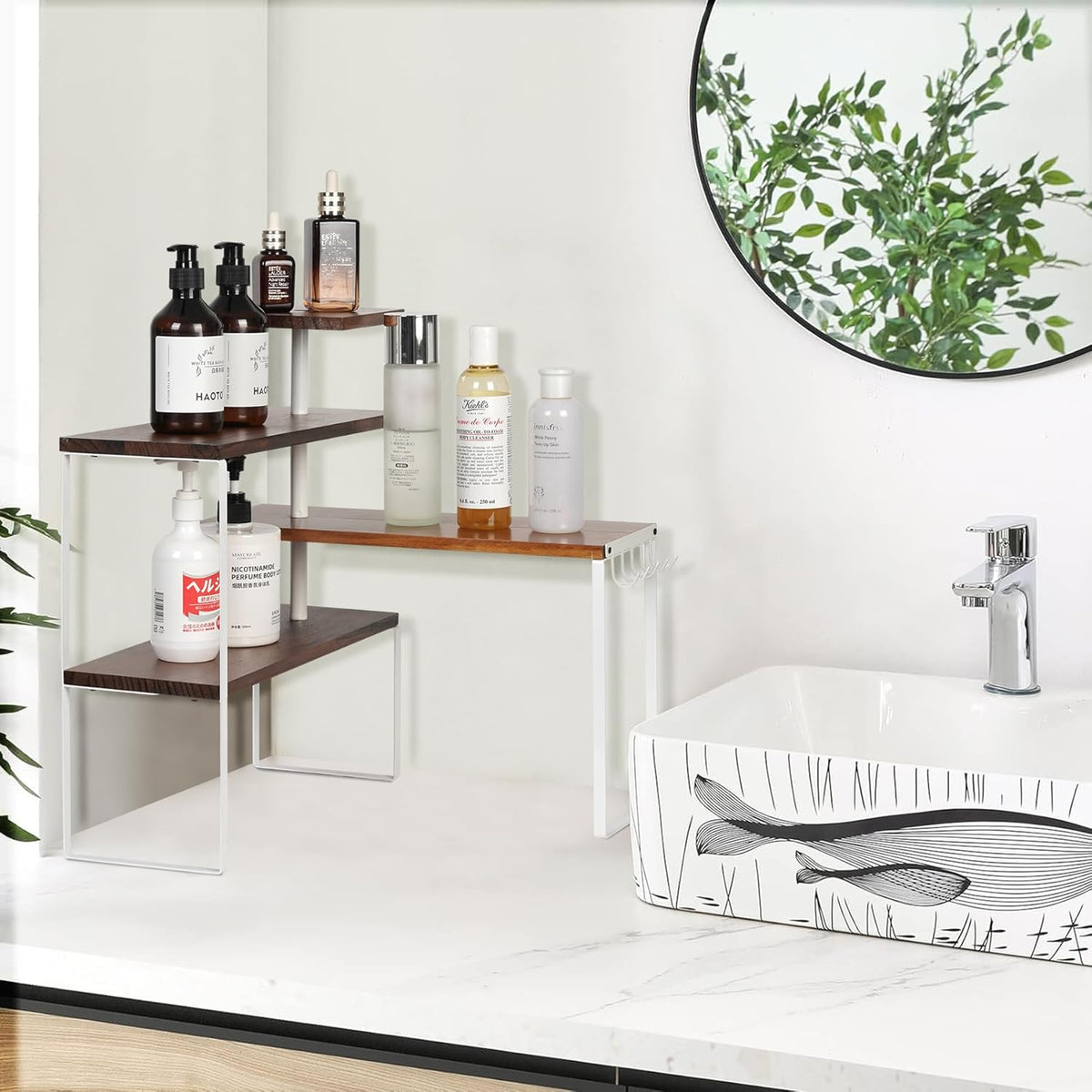 4-Tier Countertop Shelf with Hooks T7033