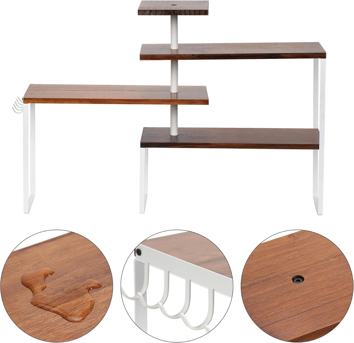 4-Tier Countertop Shelf with Hooks T7033