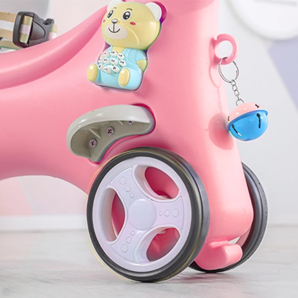 Pink Unicorn Ride On Toy with Push Handle O944