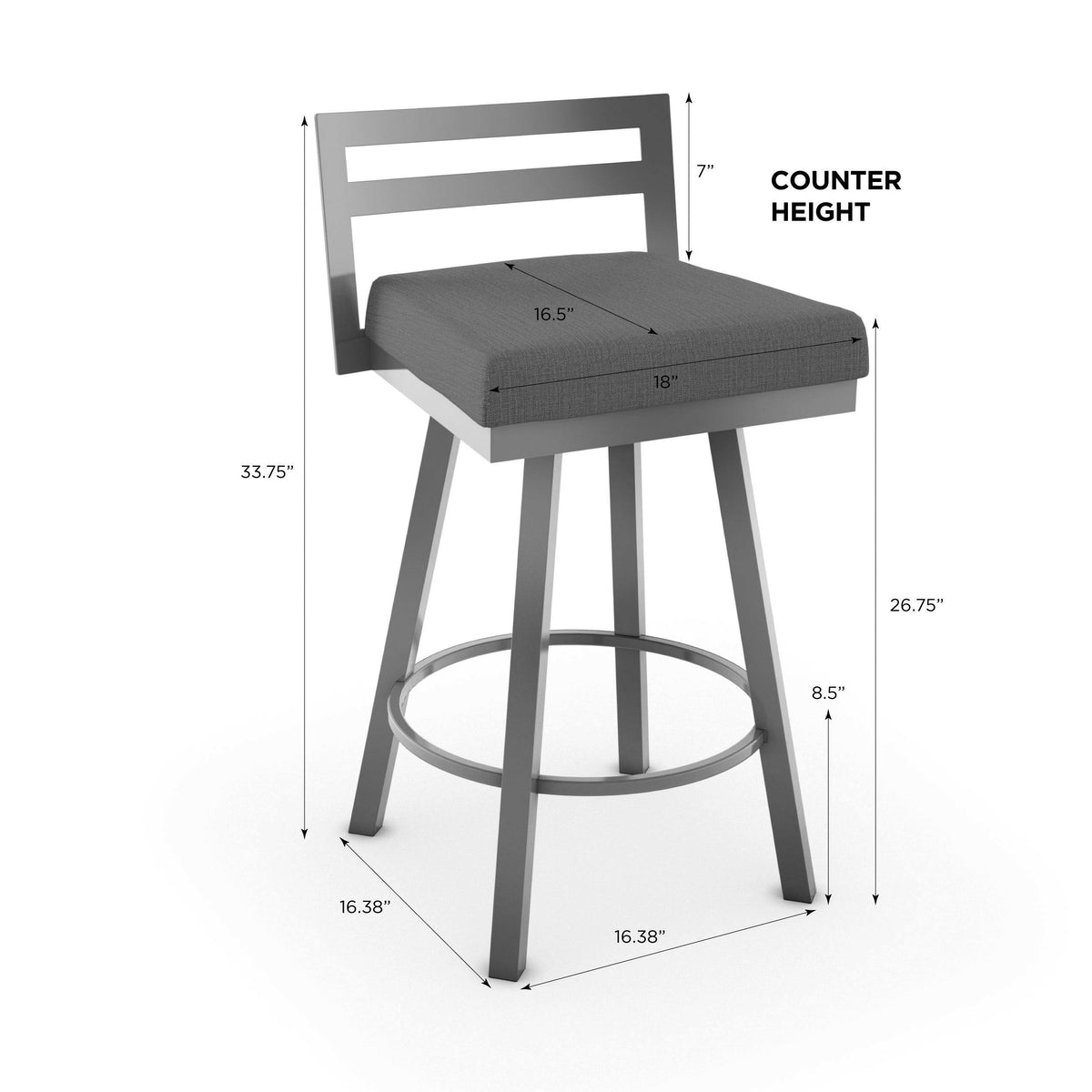 Black Faux Leather Swivel Counter Stool Z611976