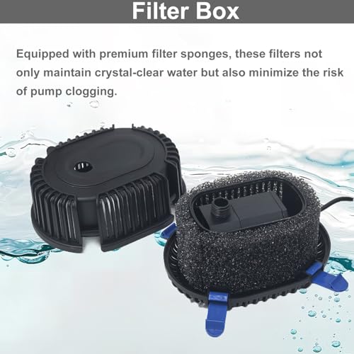 400GPH Submersible Pond Filter with Pump Fountain Kit Q909494