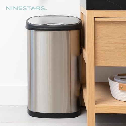 13 Gallon Stainless Steel Automatic Motion Sensor Trash Can T370