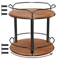 2 Tier 12.4" Wooden Rotating Lazy Susan Organizer F282