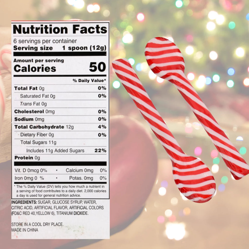 48ct Peppermint Hard Candy Spoons with Storage Carrier I43268