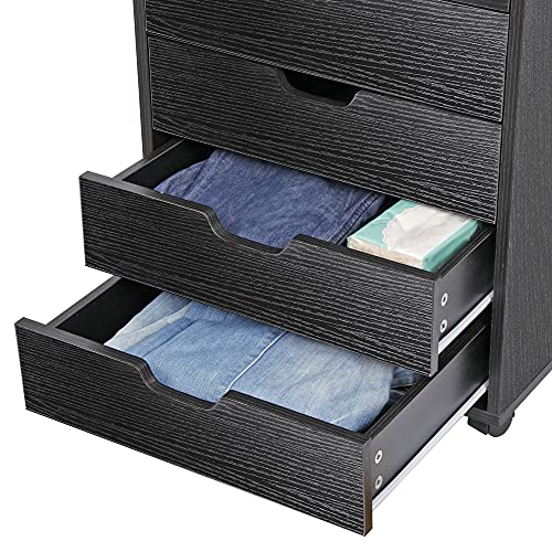 White 5 Drawer Mobile File Cabinet with Casters N62574