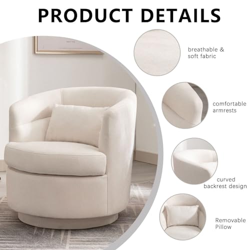 Grey Swivel Barrel Chair with Pillow Z219