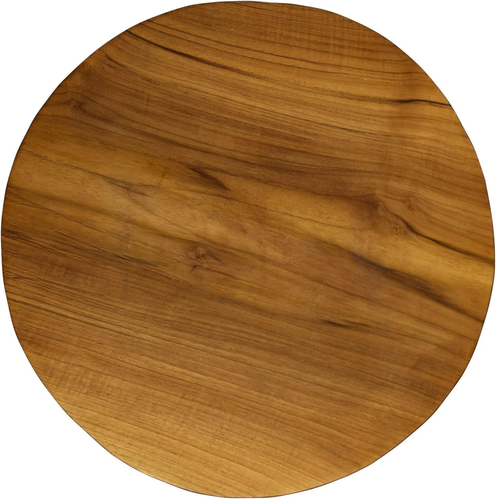 Round Teak Wood Accent End Table H51078