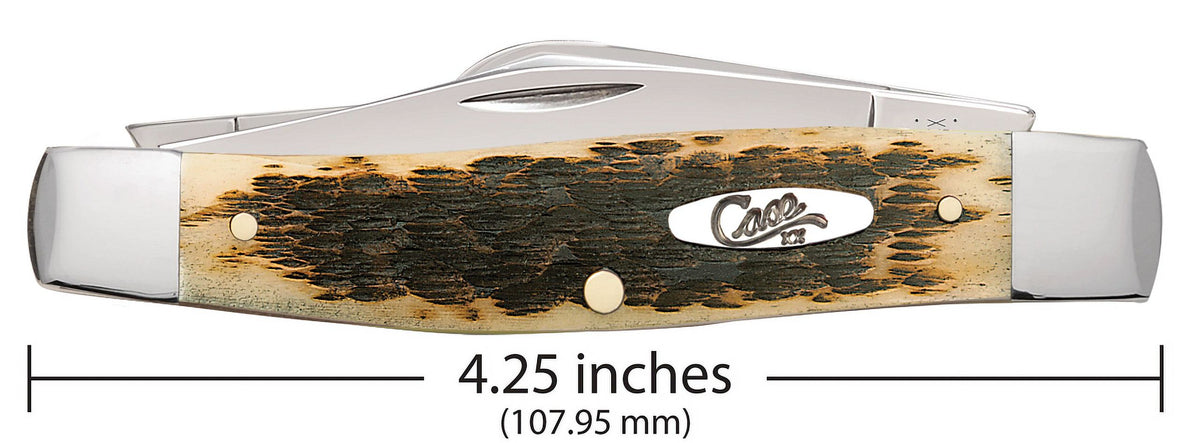 Smooth Jigged Amber Bone Stockman Knife B948