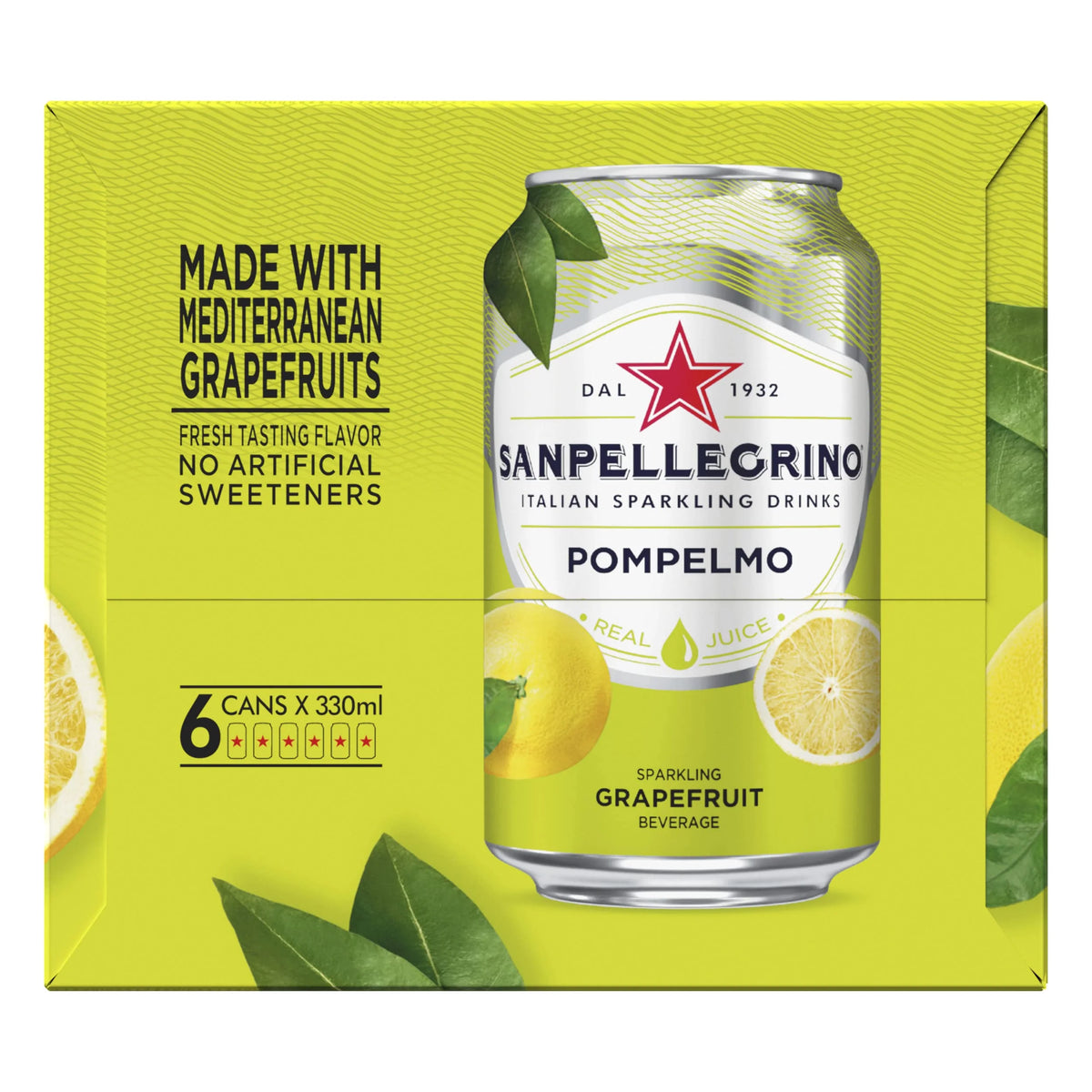 Italian Sparkling Drink, Grapefruit, 11.15 Fl Oz (Pack Of 6) L88298