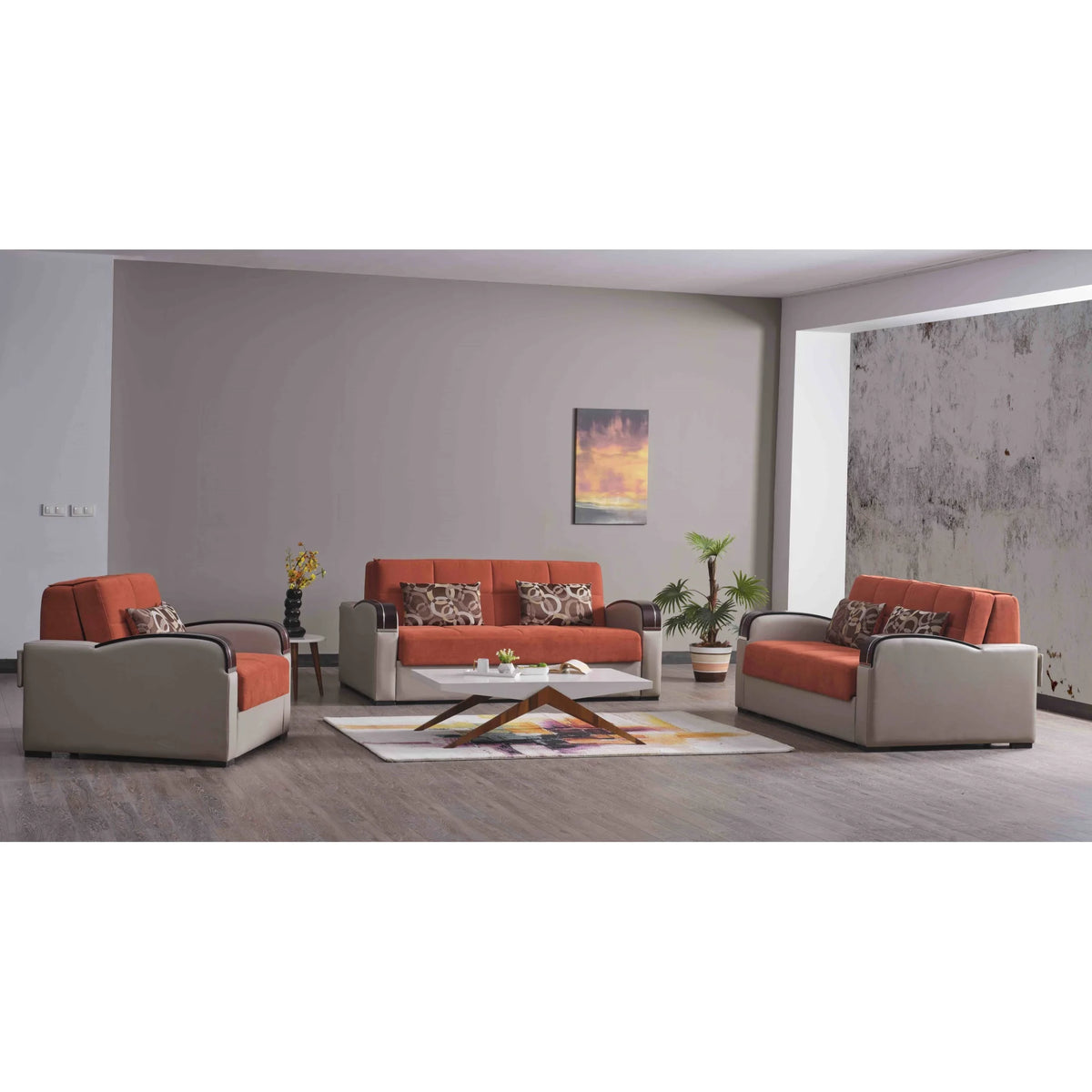 Orange Loveseat Sleeper U314