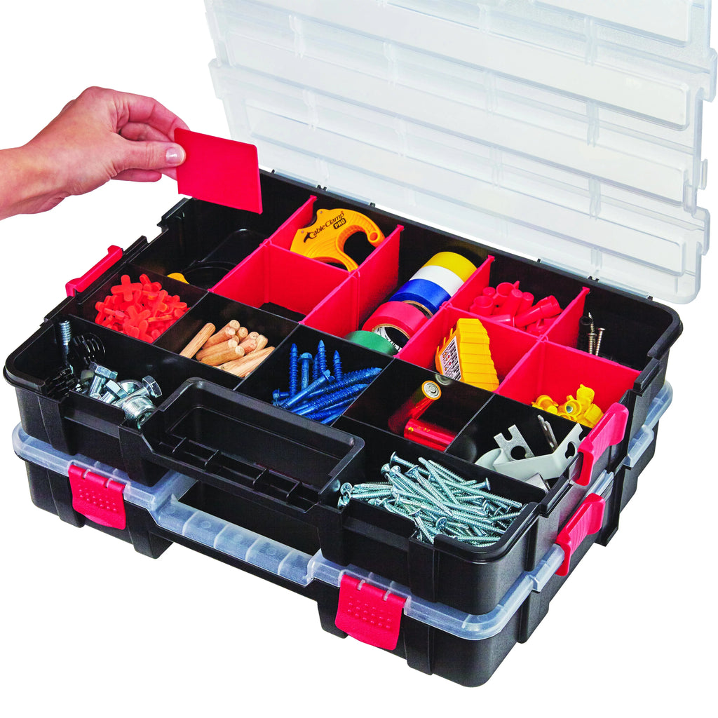 Plastic Heavy-Duty Interlocking Organizer 2-Pack L535442