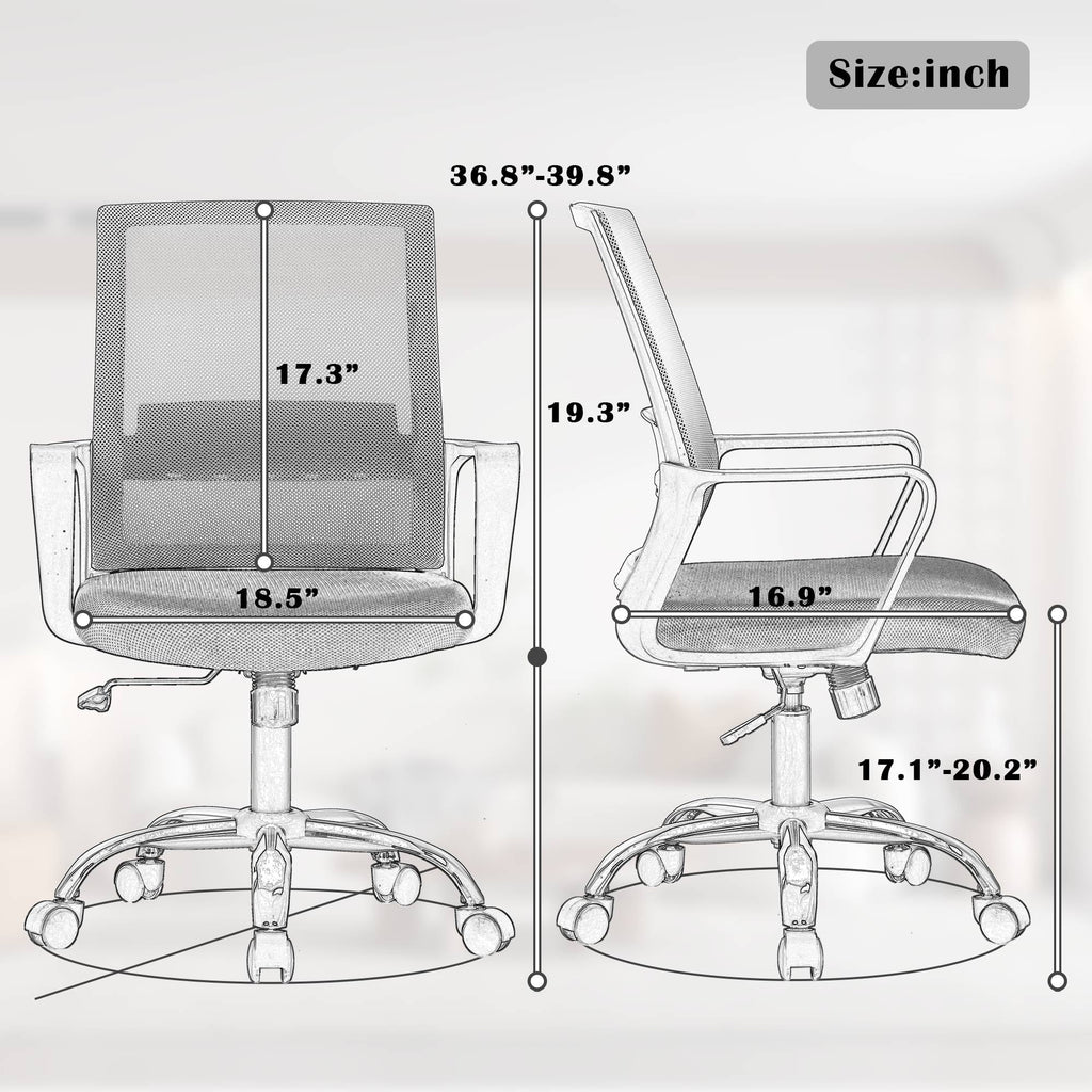 Mesh Office Chair with Lumbar Support Armrest R3572