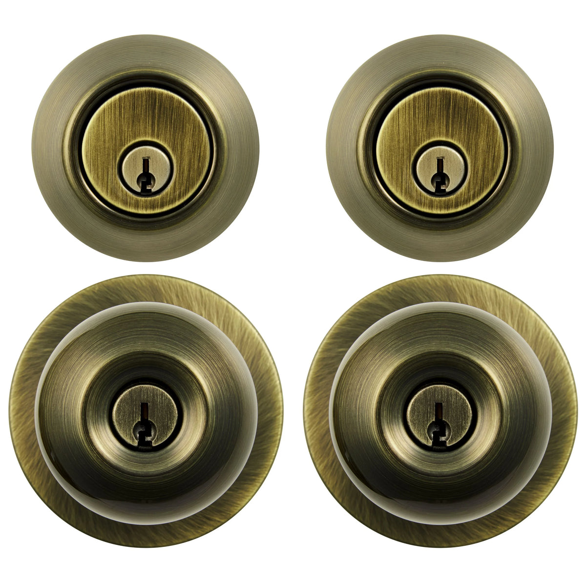 Keyed Entry Ball Doorknob and Deadbolt Combo in Oil-Rubbed Bronze, Twin Pack J73758
