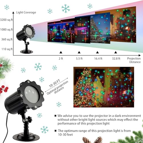 Laser Christmas Lights, 3 Color Laser Light Projector, Water Proof W93725