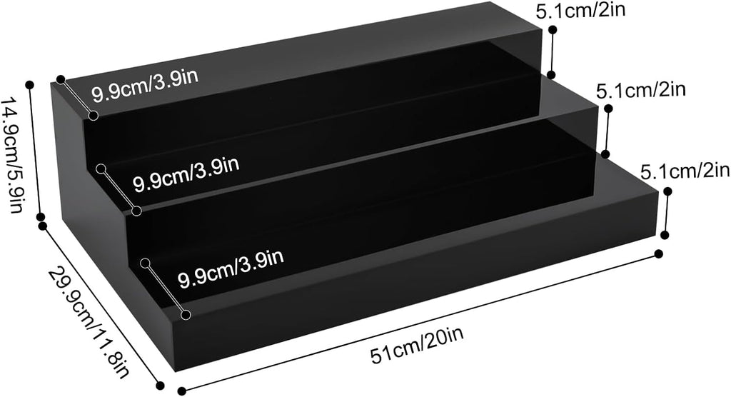 Black 3 Tier Acrylic Wine Bottle Rack 2PCS J90876