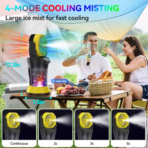 Portable Camping Misting Fan with Remote Control V198851