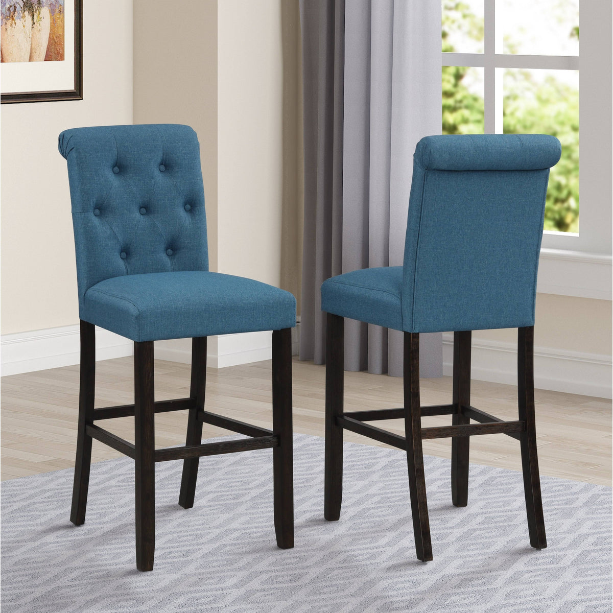 Solid Wood Tufted Barstool, Set of 2 H65257