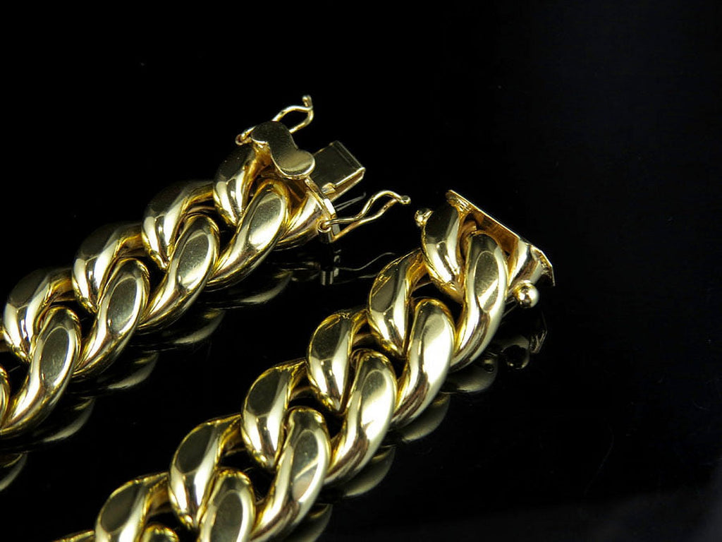 10K Yellow Gold Miami Cuban Link Chain with Box Clasp J68236
