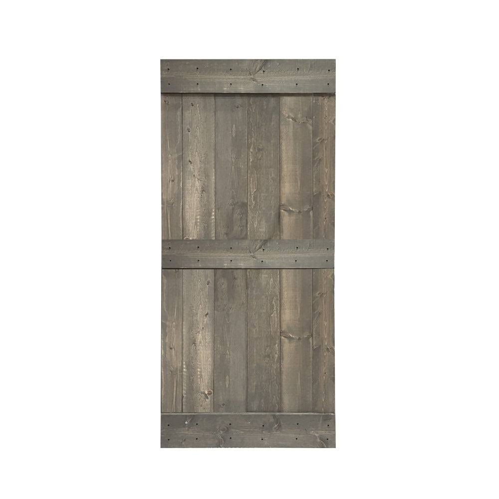 Solid Sage Green Stained Pine Wood Interior Sliding Barn Door Slab K56598