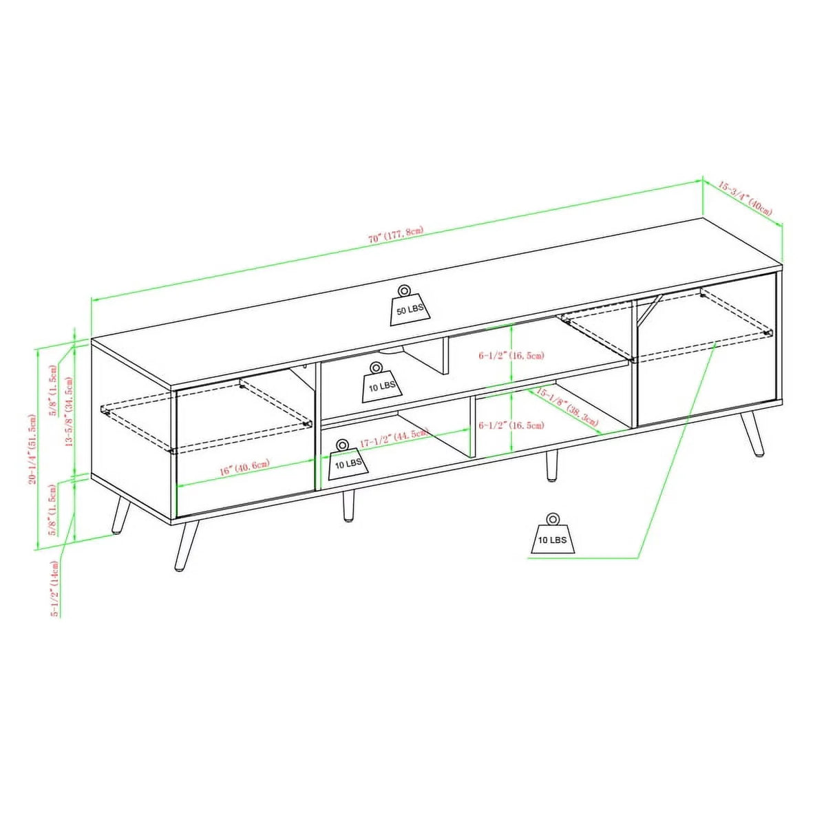 70" Wood TV Stand U275942