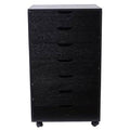 Black 7 Drawer Wood File Cabinet with Lock U186908