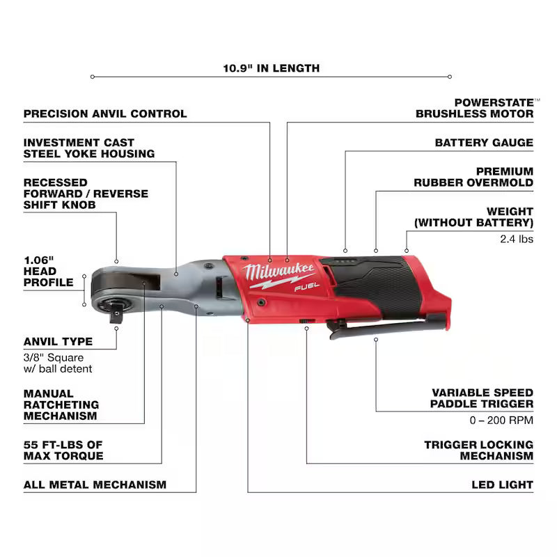18V Brushless Cordless 3/8 in. Impact Wrench & Ratchet Q78050