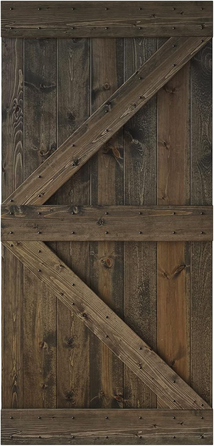 42 in x 84 in Knotty Wood Sliding Barn Door W4219