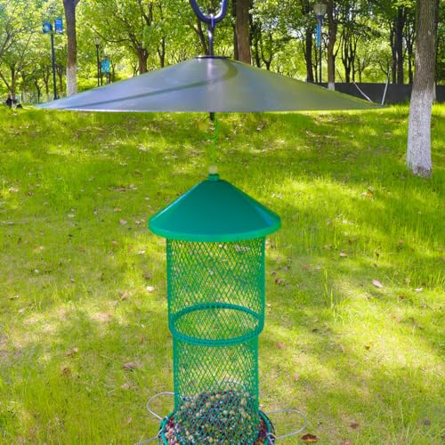 17" Extra Large Black Metal Squirrel Baffle for Bird Feeder Pole U124290