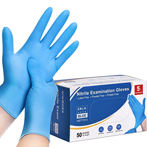 Blue Nitrile Exam Gloves, 4 mil, Powder-Free, Latex-Free, Non-Sterile T9293