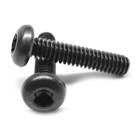 M5 x 0.80 x 12 Coarse Thread Machine Screw 6 Lobe Pan Head Low Carbon Steel Black Oxide Pk 1500 T5131