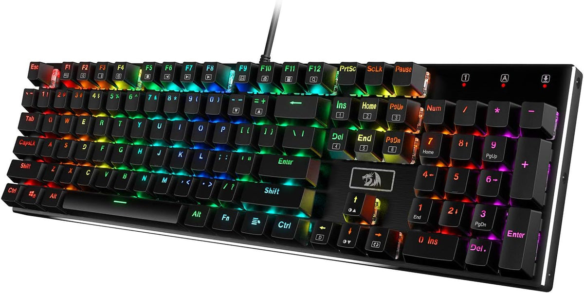 RGB LED Backlit Wired Mechanical Gaming Keyboard, Aluminum Base, 104 Standard Keys X92998