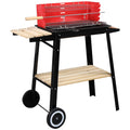Square Enamel Charcoal Oven Black Red D59448